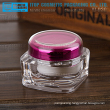 YJ-D30 30g glossy/matt finish achieved double layers wide application square acrylic jar